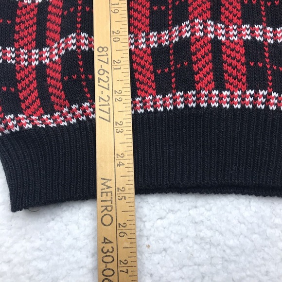 VTG AMERICAN PRIDE Sweater Men S Black Red Geometric ColorBlock 80s 90s MADE USA - Picture 15 of 16